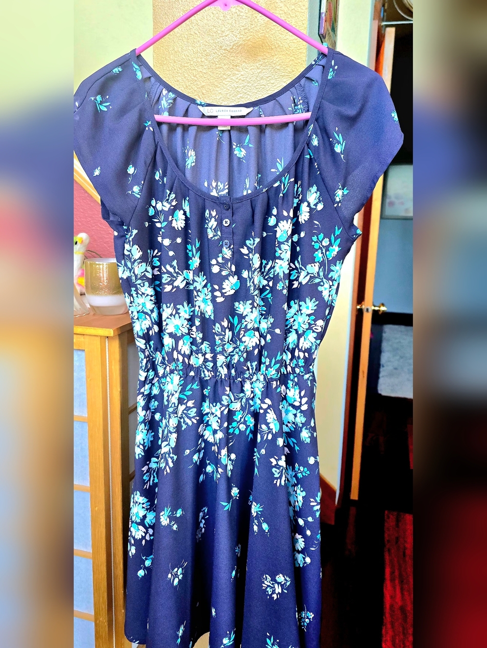 Lauren Conrad Blue Floral Sundress Size Small